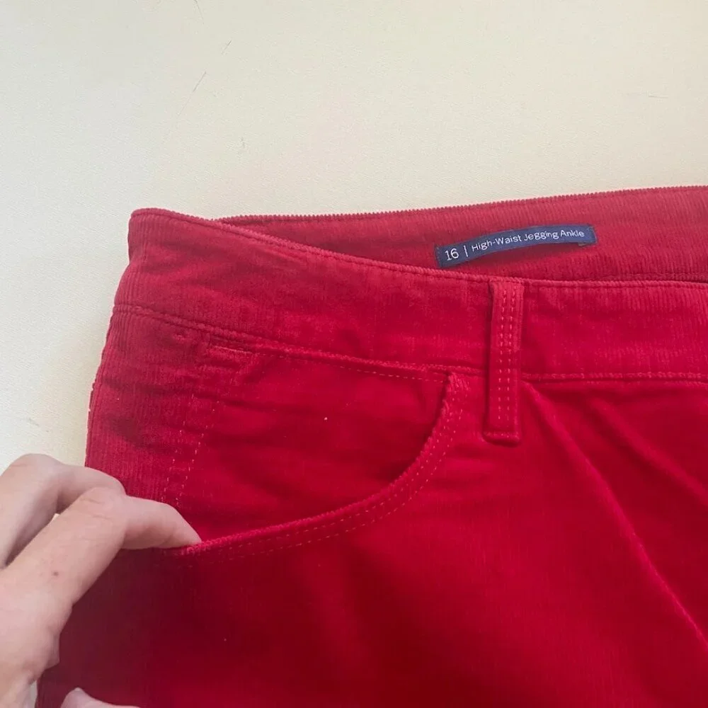 NWT Talbots Corduroy Pant Trouser High Waist Jegging Ankle Slimming Holiday